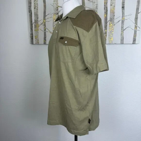 Howler Bros Ranchero Polo Two Tone Green Western Short Sleeve Shirt Large - Picture 3 of 6